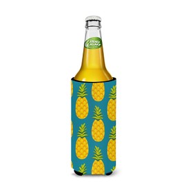 Caroline's Treasures BB5145MUK Pineapples on Teal Michelob Ultra Hugger for slim cans, Slim Can, multicolor