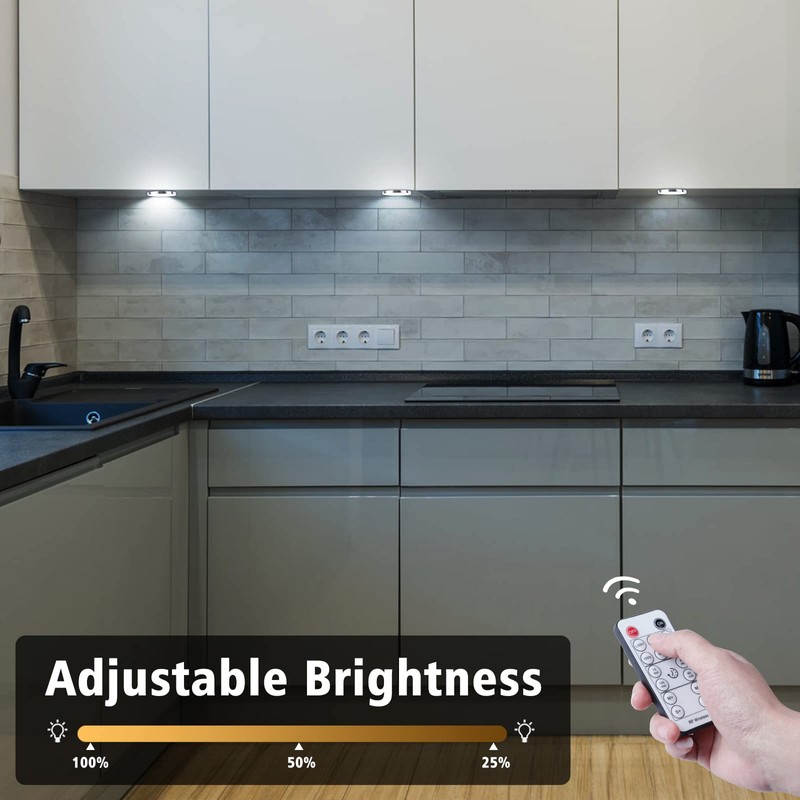 LABOREDUCER Under Cabinet Light Kitchen Kit,Dimmable Display Cabinet Lighting Cupboard