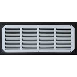 Fits 24x8 Duct Opening Stamped Steel Return Air Grille Vent Cover Grille for Sidewall and Ceiling in White Surface Dimensions: 25.75"W X 9.75"H (24" W x 8" H Duct Opening)