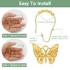 JZKaspar Decorative Shower Curtain Hooks,12PCS Butterfly Curtain Hooks Shower Ring,Rustproof