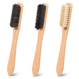 3 Pcs Laundry Stain Brush Wood Laundry Brush for Stains on Clothes Small Remover Brushes with Boar Bristle for Cleaning Small Spaces Home Furniture Fabric Leather Stains