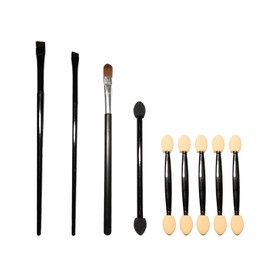 Benixmidart 9Pcs Makeup Brush Set, 1 Eyeliner Brush 1 Eyebrow Brush 7 Eyeshadow Brushes, Professional Makeup Brushes Double Ended Makeup Brushes (A)