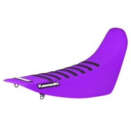 Enjoy Mfg 1995 - 2007 KAWASAKI KDX 200/220 seat cover   all PURPLE with BLACK rib #85 LOGO