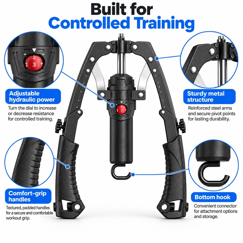 3-in-1 Hydraulic Arm & Chest Trainer – Adjustable Power Twister
