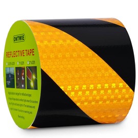 ONTWIE Twill Reflective Tape 33ft x 4in, Reflective Warning Tape Transport Safety Roll Road Tape - Black/Yellow