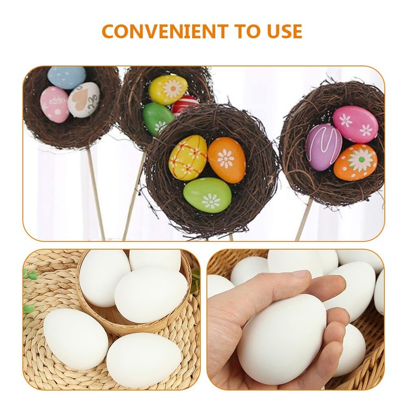 Kisangel Chicken Coop Eggs: 30Pcs White Fake Eggs, DIY Crafts,