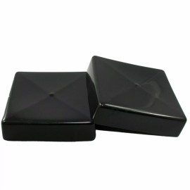 CHS 2-pack 4x4 Square Wood Vinyl End Cap Cover Post Tube Flexible Rubber Plastic