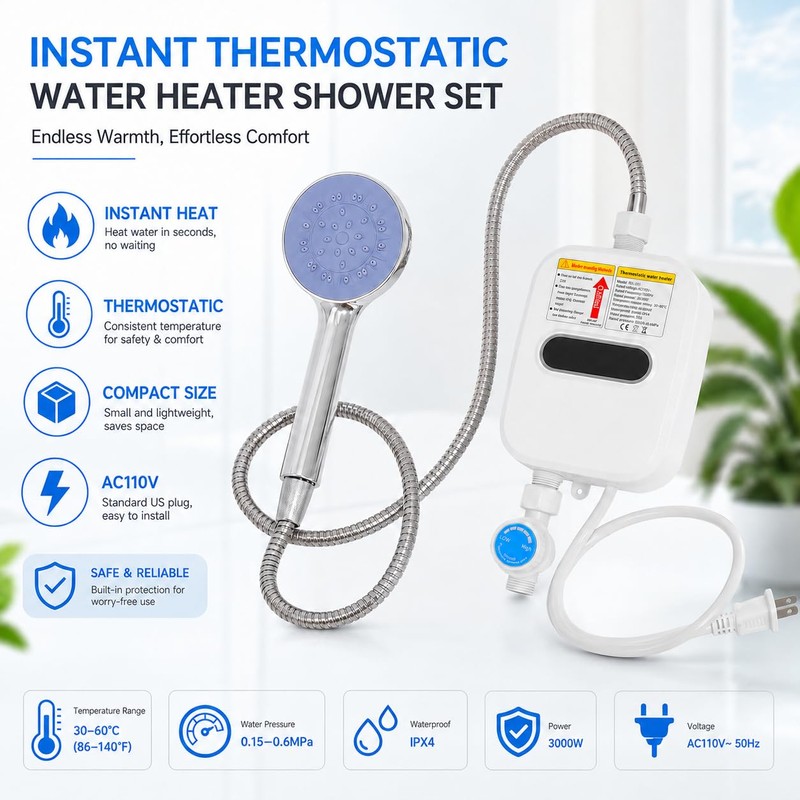 NOLITOY Electric Tankless Water Heater : Anti Scald Instant Hot