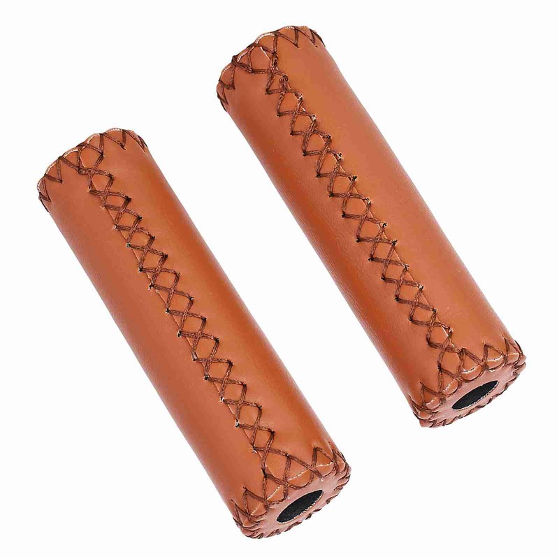 Handlebar Grips Three Color Retro Leather Bike Cover Grip for