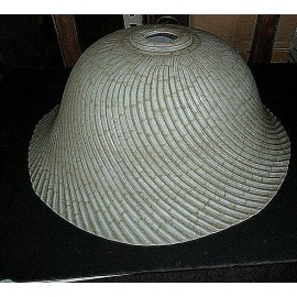 VINTAGE THICK GLASS LAMP Shade VERY Nice PIECE (NEW OLD STOCK) 16" D X 5" TALL