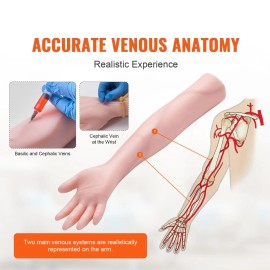 High Simulation IV Practice Arm Kit with Carrying Bag Phlebotomy Practice Kit for Intravenous Venipuncture Training for SchoolsDefault: Default