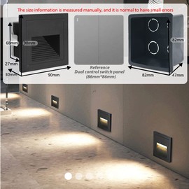 Arotelicht 8Pack 3W LED Recessed Wall Light, 85-230V Step Lights Warm White 3000K, IP65 Waterproof Stair Light Staircase Light lamp, Inside Outside Garden Balcony Corridor, Aluminum, 120V,Black