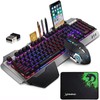 Wireless Gaming Keyboard and Mouse Combo with Rainbow LED Backlit