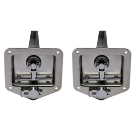 TCH Hardware 2 Pack Stainless Steel T-Handle Cam Latch with Mounting Holes & Dust Cover Lock - Folding T Handle Latch RV Camper Truck Trailer Toolbox