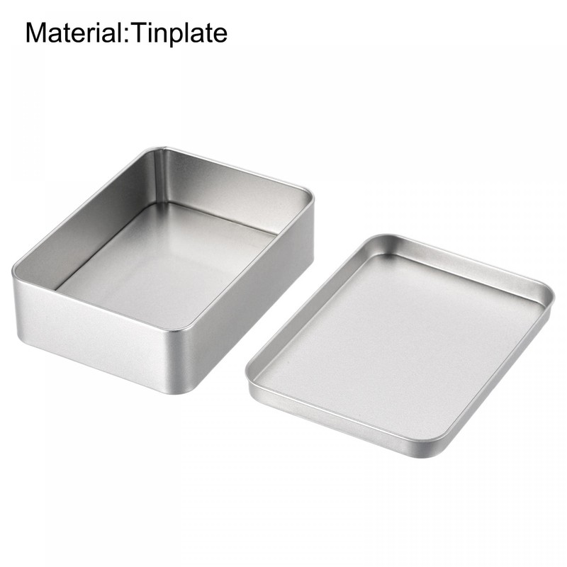 sourcing map Rustproof Metal Tin Container with Lids 4.92 x