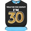BWWKTOP Funny 30 Year Old Adult Bibs With Crumb Catcher