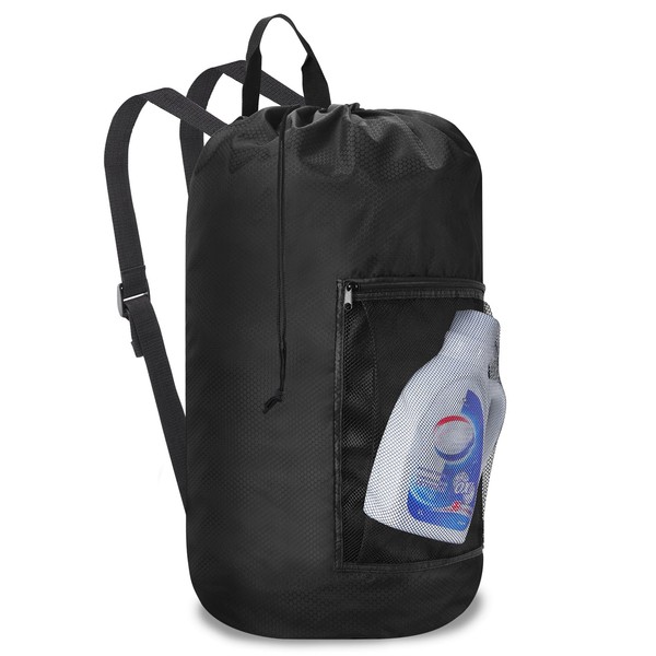 Femuar Laundry Bag Backpack Durable Laundry Bag with Shoulder Straps