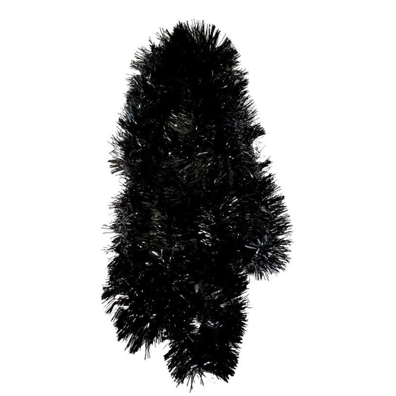 Simply Products 4M Fine Cut Black Christmas Tinsel Garland Decoration