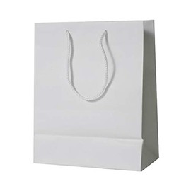 JAM PAPER Gift Bags with Rope Handles - Large - 10 x 13 x 5 - White Matte - 3/Pack