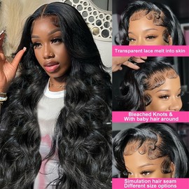 32 Inch 13x6 Lace Front Wigs Human Hair Body Wave Wigs for Black Women Human Hair 180% Density Wigs Human Hair HD Transparent Lace Frontal Wigs for Women Glueless Wigs Human Hair with Baby Hair