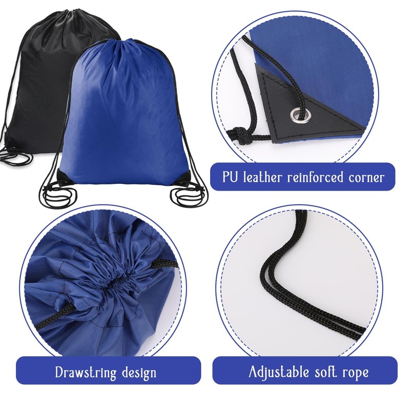 Sliverdew 2 Pcs Drawstring Backpack Bags Sports Cinch Sack String
