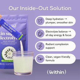 Clear Within Electrolyte Powder – Sugar Free Daily Hydration Mix with Magnesium, Zinc & Potassium – Electrolytes for Energy, Focus, and Wellness – Vegan, Non-GMO – 15 Servings