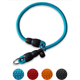 Mystercome Slip Collar, Dog Choker Collar, Nylon Dog Training Collar with Slidable Stopper No Pull Dog Collars Martingale Collars for Small Medium Large Dogs, Blue, S