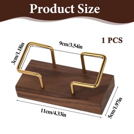 Sliverdew Business Card Holder Wooden Business Card Stand Walnut Wood and Brass Business Card Stand Wooden Business Card Holder Classic Business Card Stand Walnut Wood for Desk Office
