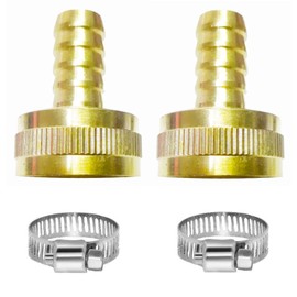 YOUHO Garden Hose Adapter Swivel Fitting GHT 3/4 to 1/2 Hose Drip Irrigation Tubing to Faucet - Reusable Connector Fittings for Most Rain Bird, Orbit, Dig, Toro 7/16 or 1/2 Tubing x 3/4" GHT(2PCS)