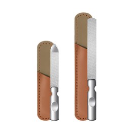 Metal Nail File (2 Pcs), Nail Files for Natural Nails & Toenails, Thick Nails Made of Stainless Steel, Double Sided Metal Nail Files with Anti-Slip Handle for Fingernail Toenail, Home or Salon Use