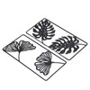 2pcs Leaf Statue Black Style Embossed Design Metal Material Decorative