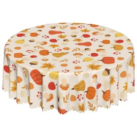 cofalery Oil-Resistant Tablecloth - Waterproof Washable Floral Design, 60 Inch Round Table Cover for Kitchen Dining, Outdoor Picnic, Party, Home Decor