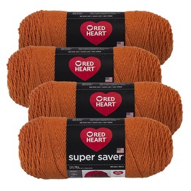 Red Heart Super Saver Yarn (4-Pack of 7oz Skeins) (Carrot)