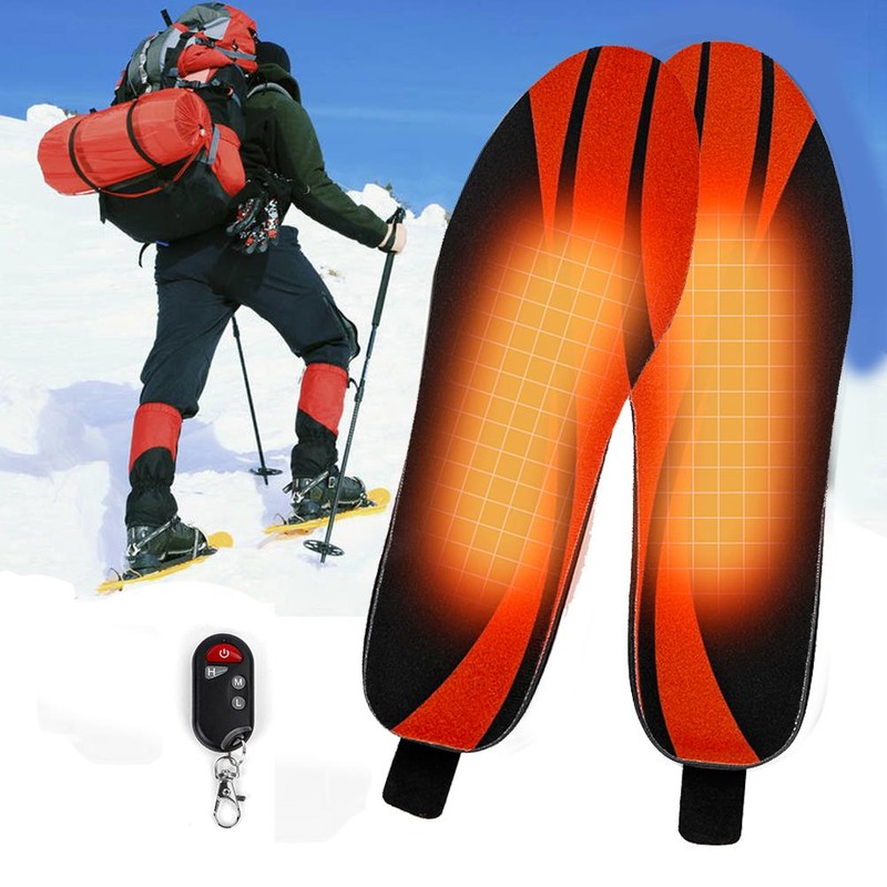Electric Heated Insoles Rechargeable Winter Foot Warmers with Remote Control