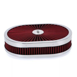 espeedpro21 Chrome 12"x2 Oval Super flow Thru Air Cleaner Washable SBC BBC Chevy Ford HotRod