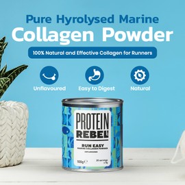 Protein Rebel Protein Rebel - Run Easy Marine Collagen Powder for Running, Joint Support - Unflavoured Powder Collagen for Joints, Skin, Hair and Nails, Ideal for Athletes and Active Lifestyles - (500g)