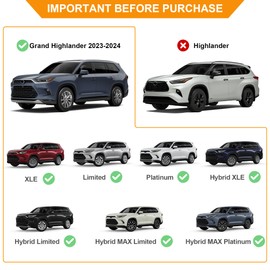 Autekcomma Heavy Duty Silver Upgraded Roof Rack Crossbar Compatible for Toyota Grand Highlander 2024up All Grades.Max 260lb Loading Capacity with Metal Lockable Anti -Theft Locking Mechanism