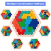 Wooden Hexagon Puzzle Tangram Toy Puzzle Montessori Learning Toy for