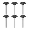 sourcing map 6pcs Tee Wing Knobs M8 x 55mm Metric