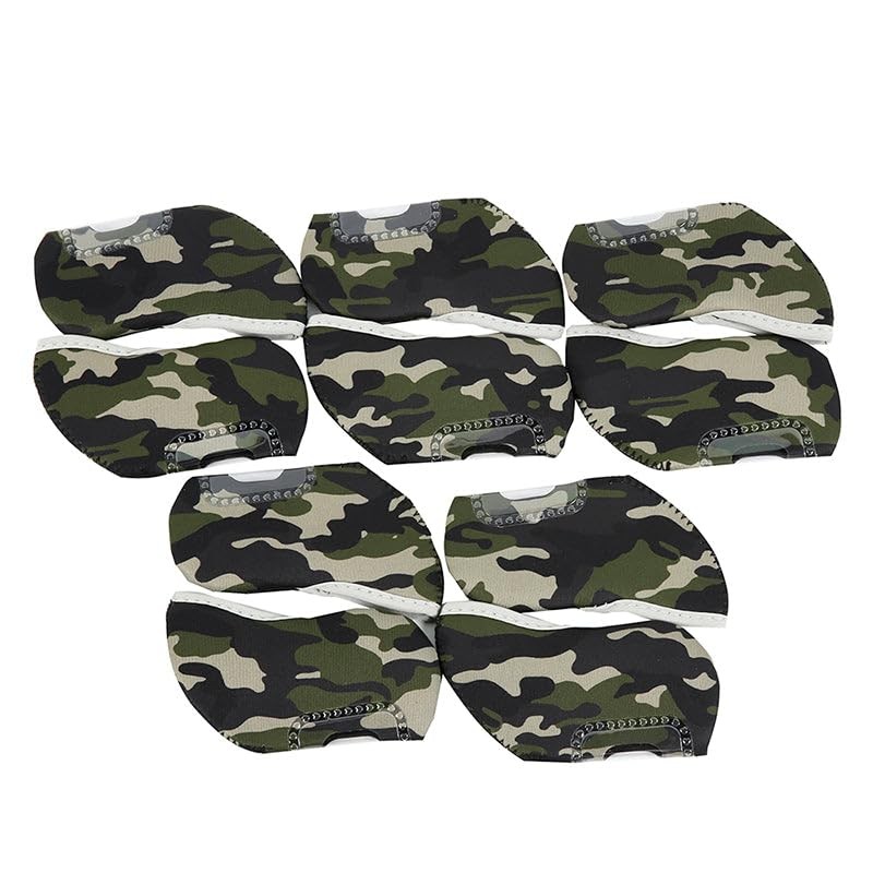Golf Club Iron Head Covers 10 Piece Set Camouflage Green