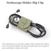 Czzmy PU Leather Stethoscope Holder with Clip for Belt, Stethoscope