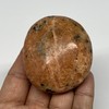 125.7g, 2.3"x2"x1.1" Natural Untreated Orange Calcite Palm-Stone Crystal Polished Gallet