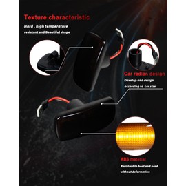 MODIPIM Side Fender Marker Lamp Dually Bed Fender Marker Lights Smoked Amber Front & Red Rear LED SideMarker For 2010-18 Dodge RAM 2500 3500