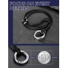 Bandmax Men's Necklace, Surgical Stainless Steel, Simple Mobius Pendant, Leather,