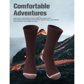 TENYSAF Wool Hiking Socks for Men - Mid weight Mens Crew Merino Wool Athletic Socks for Running Cycling Camping 7-13
