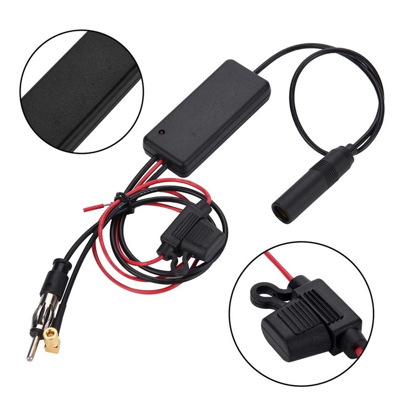 Car Antenna Amplifier AM FM Adapter Car Aerial Booster Amplifier