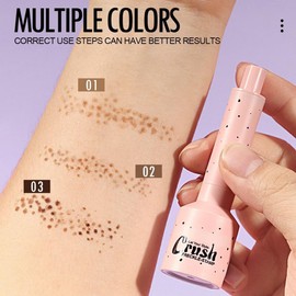 Faux-Sommersprossen-Stempel,Fünf-Punkt-Sommersprossen-Stempel & flüssiger Mikro-Puder-Sommersprossen-Stift,Realistisches natürliches Sommersprossen-Makeup-Tool(Leicht+Mittel)