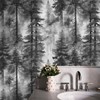 HAOKHOME Forest Peel and Stick Wallpaper Black and White Removable