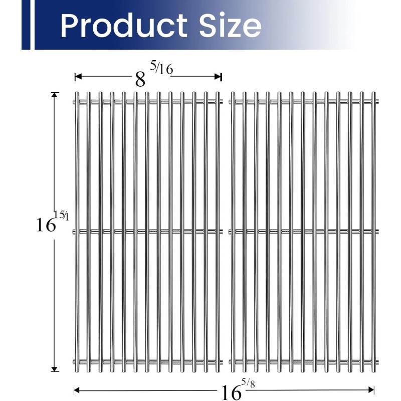 For Charbroil 16 15/16" SS304 Stainless Steel Grates Replacement for