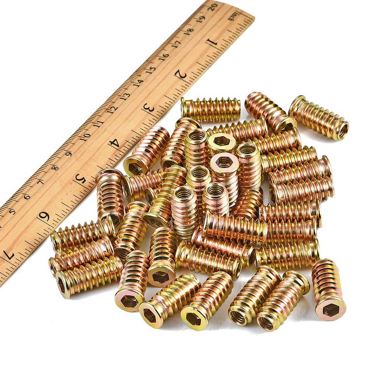 200 Pcs 1/4 "- 20 Threaded Insert, Hex Socket Drive
